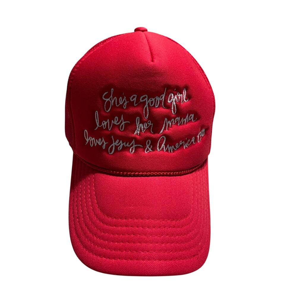 Otto Tom Petty Lyrics Trucker Hat Adjustable Snap Back One-Size Red American USA